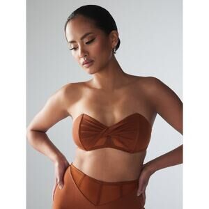 Savage x Fenty Aqua Hour Bandeau Bralette Brown Strapless Bra sz 16-18 1X